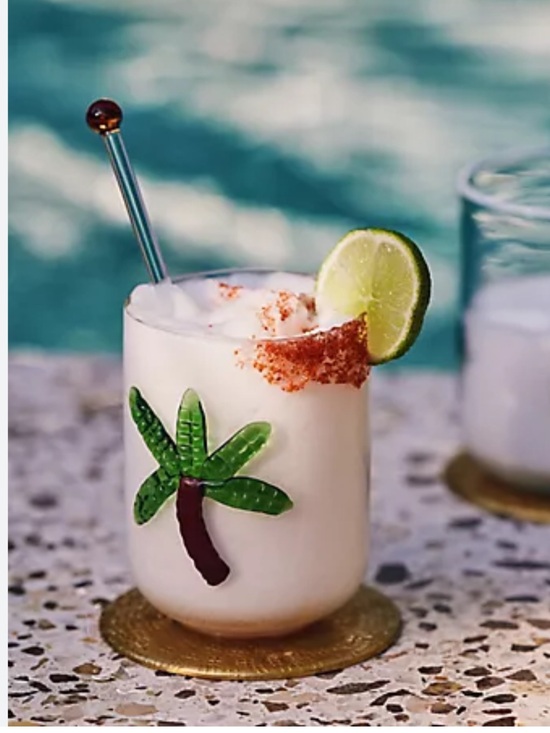Anthropologie Other - Anthropologie Love Notes Island Icon Juice Glass - Palm Tree
